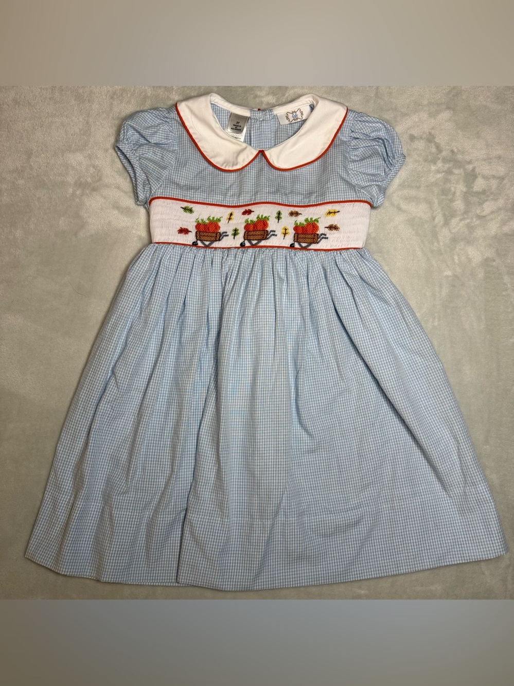 Lulu Bebe Toddler Girl’s Fall Smocked Dress 4T Pumpkin Patch